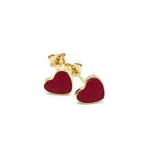 Load image into Gallery viewer, Enamel heart earrings
