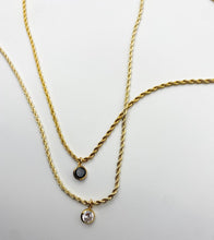 Load image into Gallery viewer, Elevated Rope Chain Necklace with Gem
