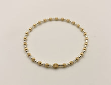 Load image into Gallery viewer, Corrugated gold with silver bracelet
