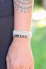 Load image into Gallery viewer, STERLING SILVER NAME BRACELET-BLACK BEADS

