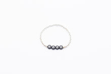 Load image into Gallery viewer, STERLING SILVER NAME BRACELET-BLACK BEADS
