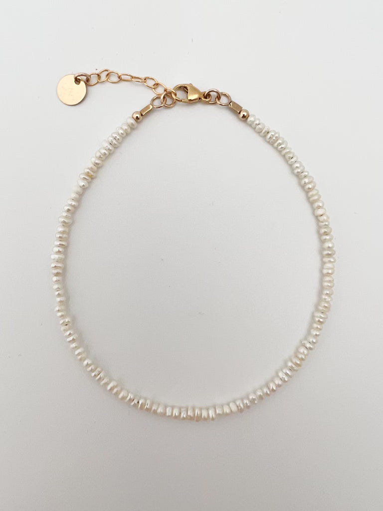 2mm FRESHWATER PEARL ANKLET
