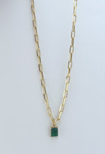 Load image into Gallery viewer, Paperclip Necklace with Gem
