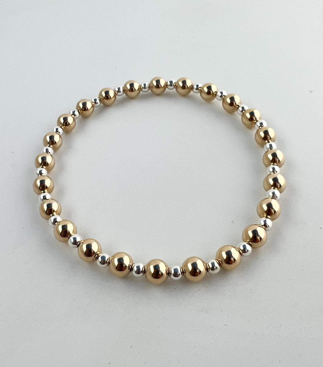 5mm gold/3mm silver bracelet